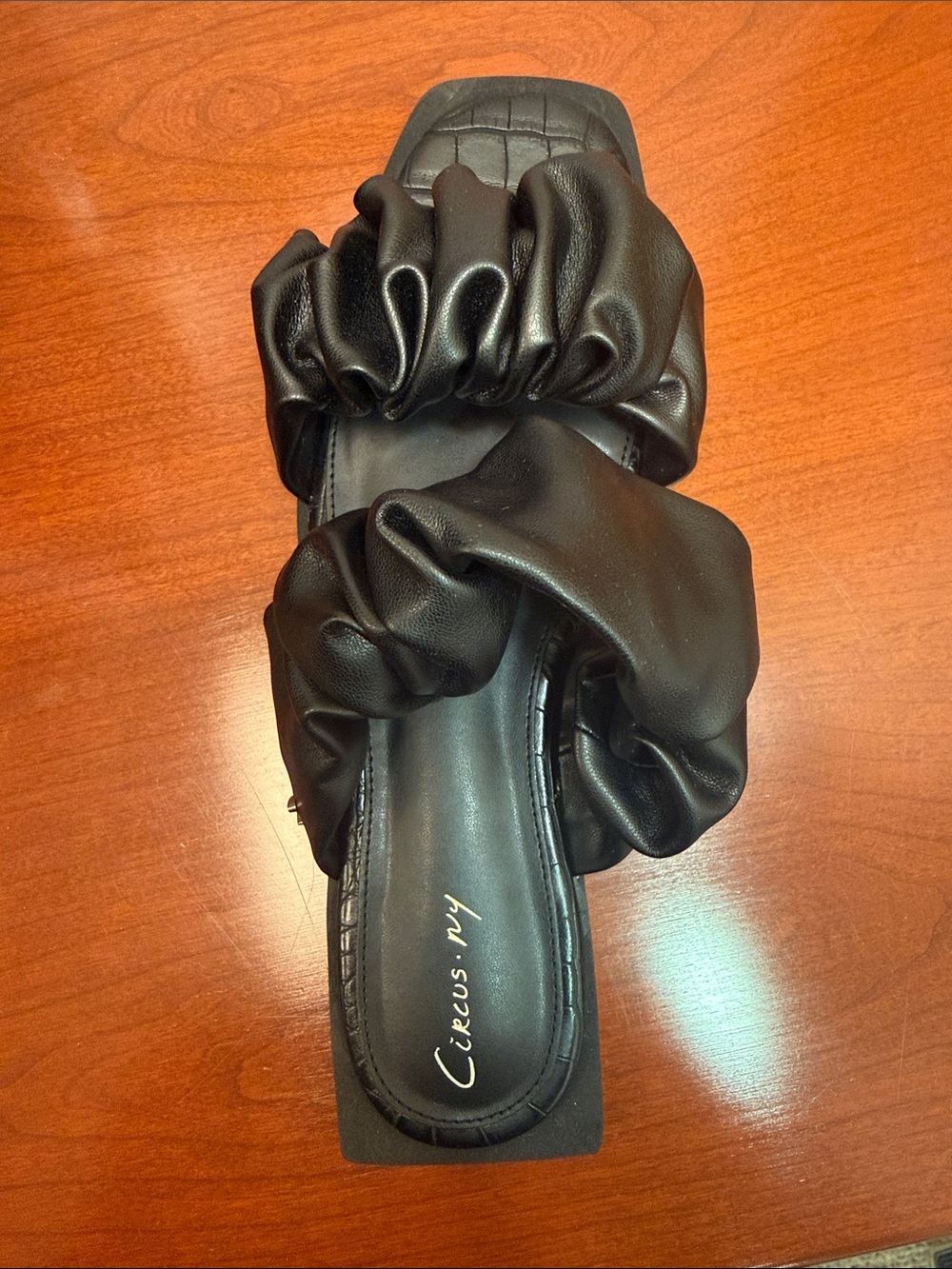 Circus by Sam Edelman Black Ruched Slide Sandal size 8 NIB
